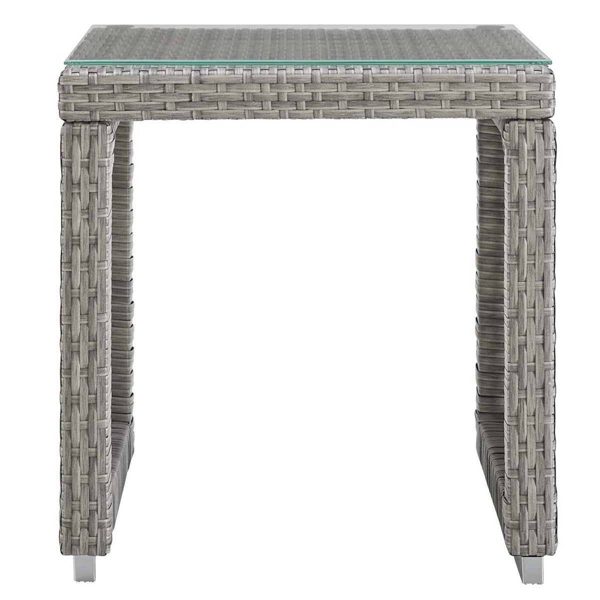 Aura 3 Piece Outdoor Patio Wicker Rattan Set in Gray Gray