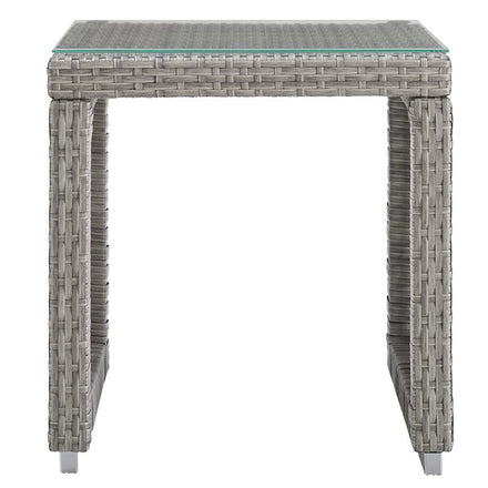 Aura 3 Piece Outdoor Patio Wicker Rattan Set in Gray Gray