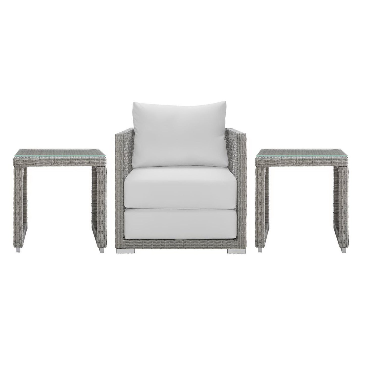 Aura 3 Piece Outdoor Patio Wicker Rattan Set by Furniture For America