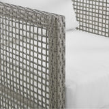 Cinder 3 Piece Outdoor Patio Wicker Rattan Set in Gray White