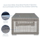 Cinder 3 Piece Outdoor Patio Wicker Rattan Set in Gray White