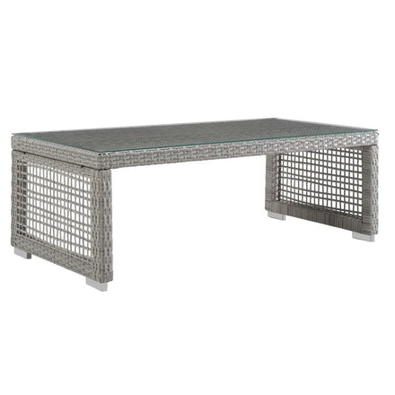 Aura 3 Piece Outdoor Patio Wicker Rattan Set in Gray Navy