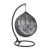 Ira Teardrop Outdoor Patio Swing Chair in Gray Gray