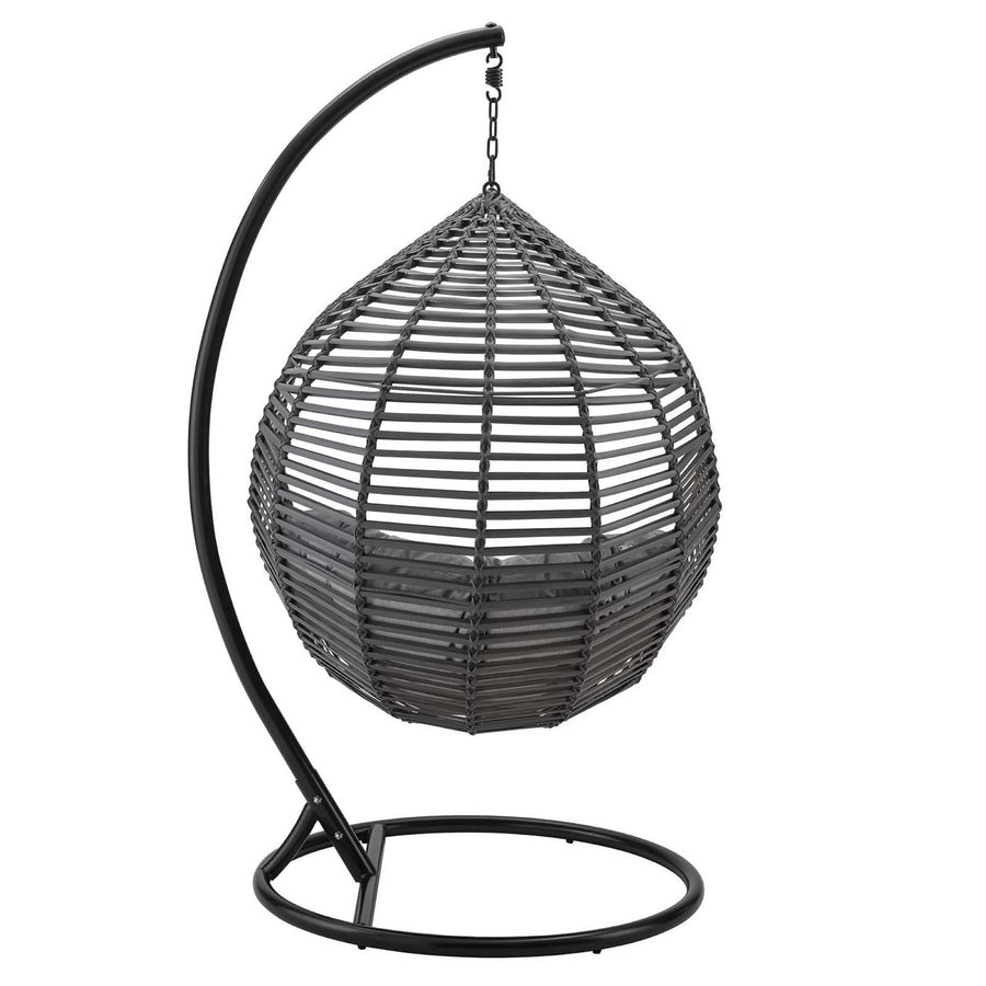 Ira Teardrop Outdoor Patio Swing Chair in Gray Gray