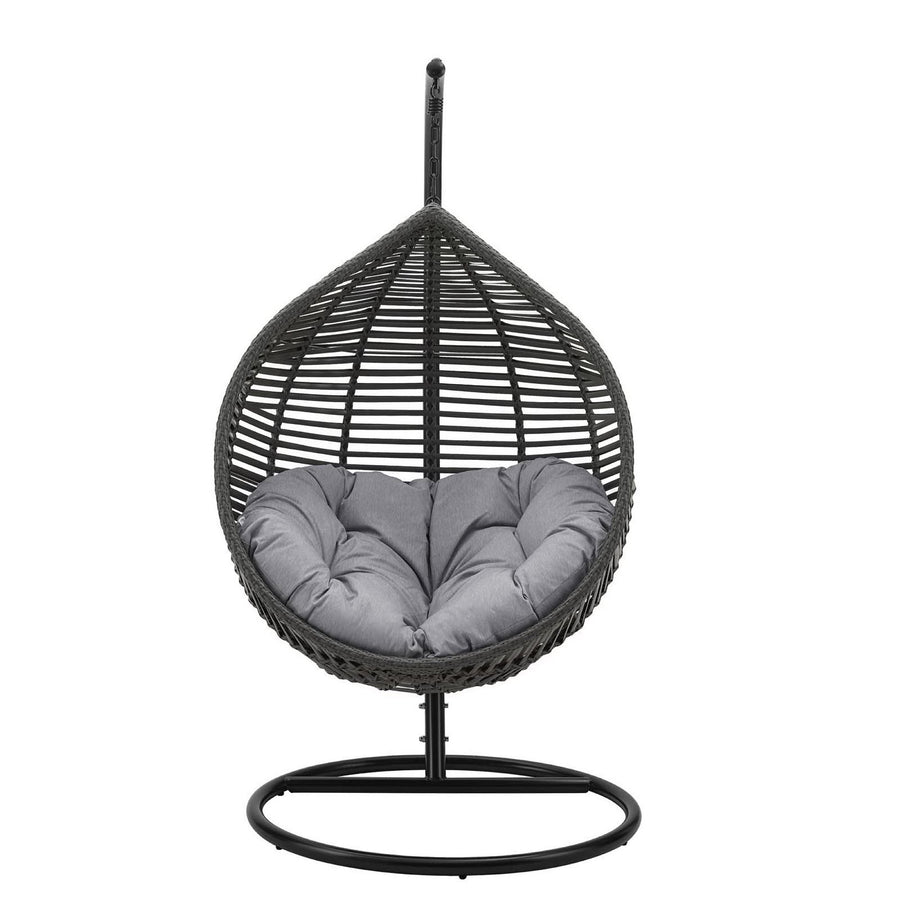 Ira Teardrop Outdoor Patio Swing Chair in Gray Gray