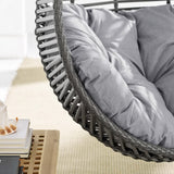 Ira Teardrop Outdoor Patio Swing Chair in Gray Gray