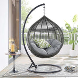 Ira Teardrop Outdoor Patio Swing Chair in Gray Gray