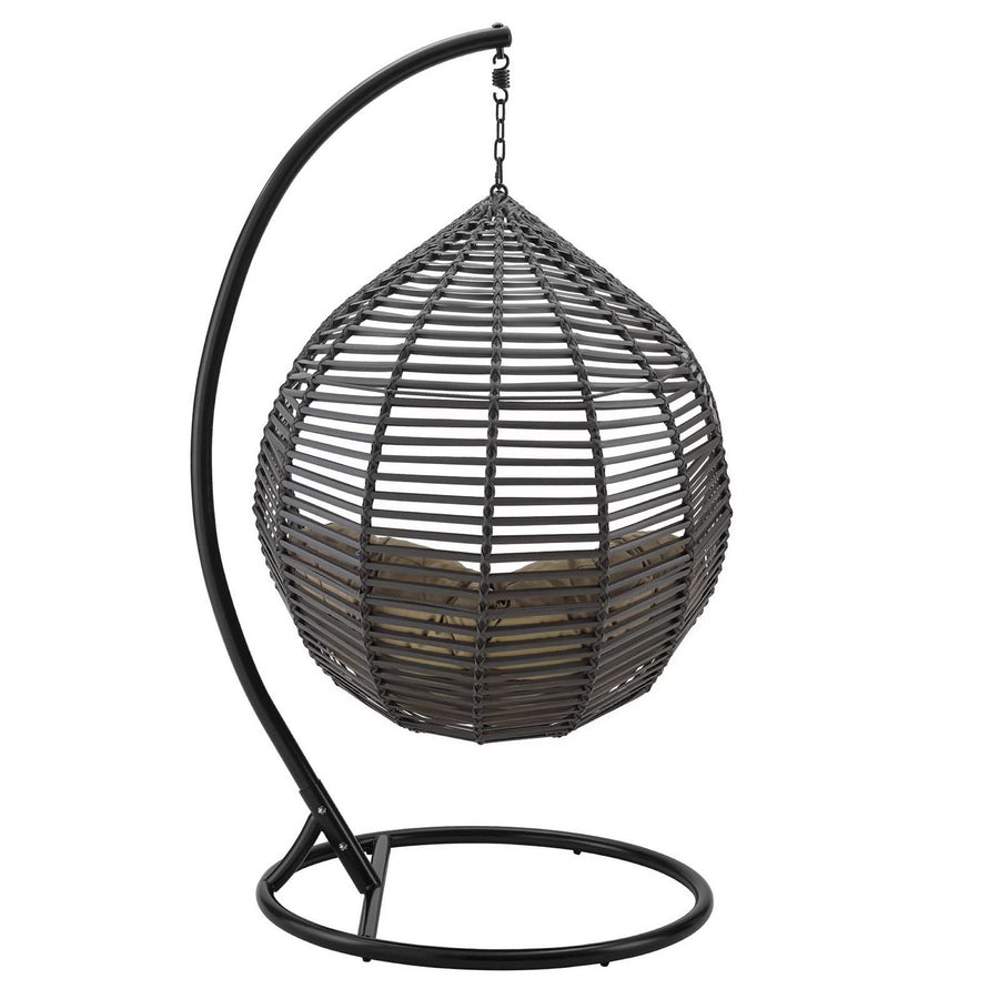 Ira Teardrop Outdoor Patio Swing Chair in Gray Mocha