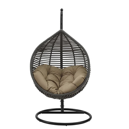 Garner Teardrop Outdoor Patio Swing Chair in Gray Mocha