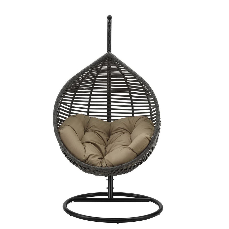 Ira Teardrop Outdoor Patio Swing Chair in Gray Mocha