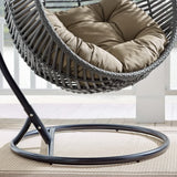 Ira Teardrop Outdoor Patio Swing Chair in Gray Mocha