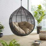 Ira Teardrop Outdoor Patio Swing Chair in Gray Mocha