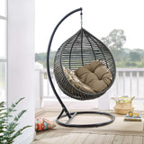 Ira Teardrop Outdoor Patio Swing Chair in Gray Mocha