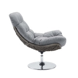 Bronwen Wicker Rattan Outdoor Patio Swivel Lounge Chair in Light Gray Gray