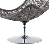 Bronwen Wicker Rattan Outdoor Patio Swivel Lounge Chair in Light Gray Gray