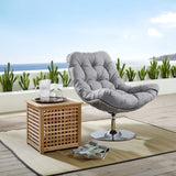 Bronwen Wicker Rattan Outdoor Patio Swivel Lounge Chair in Light Gray Gray