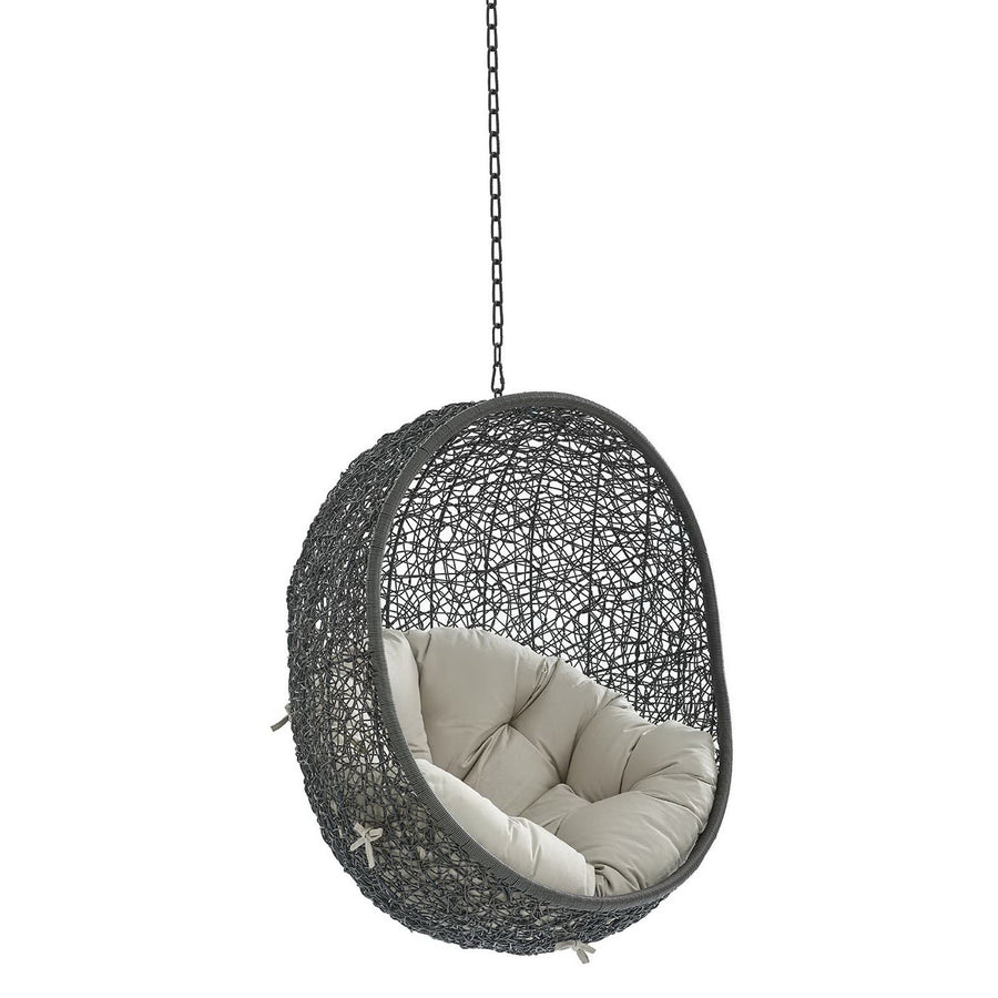 Cornice Sunbrella® Fabric Swing Outdoor Patio Lounge Chair Without Stand in Gray Beige