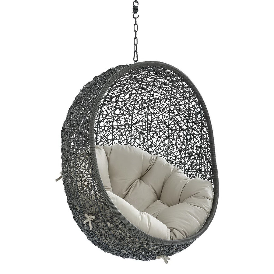 Cornice Sunbrella® Fabric Swing Outdoor Patio Lounge Chair Without Stand in Gray Beige