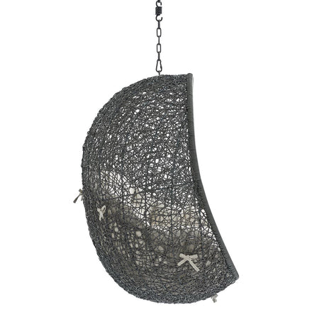 Hide Sunbrella® Fabric Swing Outdoor Patio Lounge Chair Without Stand in Gray Beige