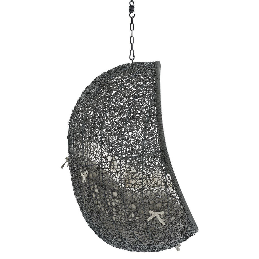 Cornice Sunbrella® Fabric Swing Outdoor Patio Lounge Chair Without Stand in Gray Beige