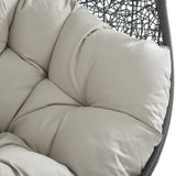 Cornice Sunbrella® Fabric Swing Outdoor Patio Lounge Chair Without Stand in Gray Beige