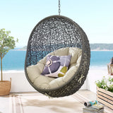 Cornice Sunbrella® Fabric Swing Outdoor Patio Lounge Chair Without Stand in Gray Beige