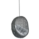 Cornice Sunbrella® Fabric Swing Outdoor Patio Lounge Chair Without Stand in Gray Gray