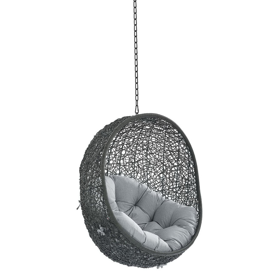 Cornice Sunbrella® Fabric Swing Outdoor Patio Lounge Chair Without Stand in Gray Gray