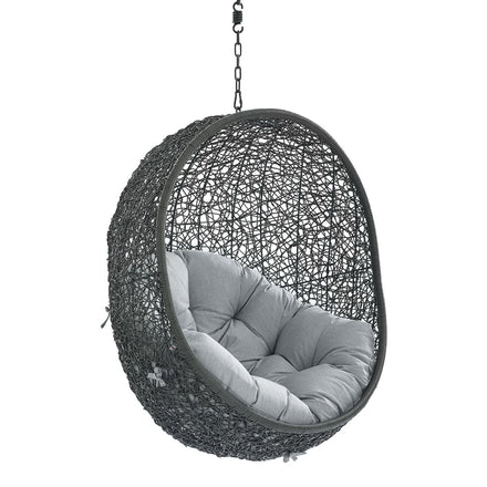 Hide Sunbrella® Fabric Swing Outdoor Patio Lounge Chair Without Stand in Gray Gray