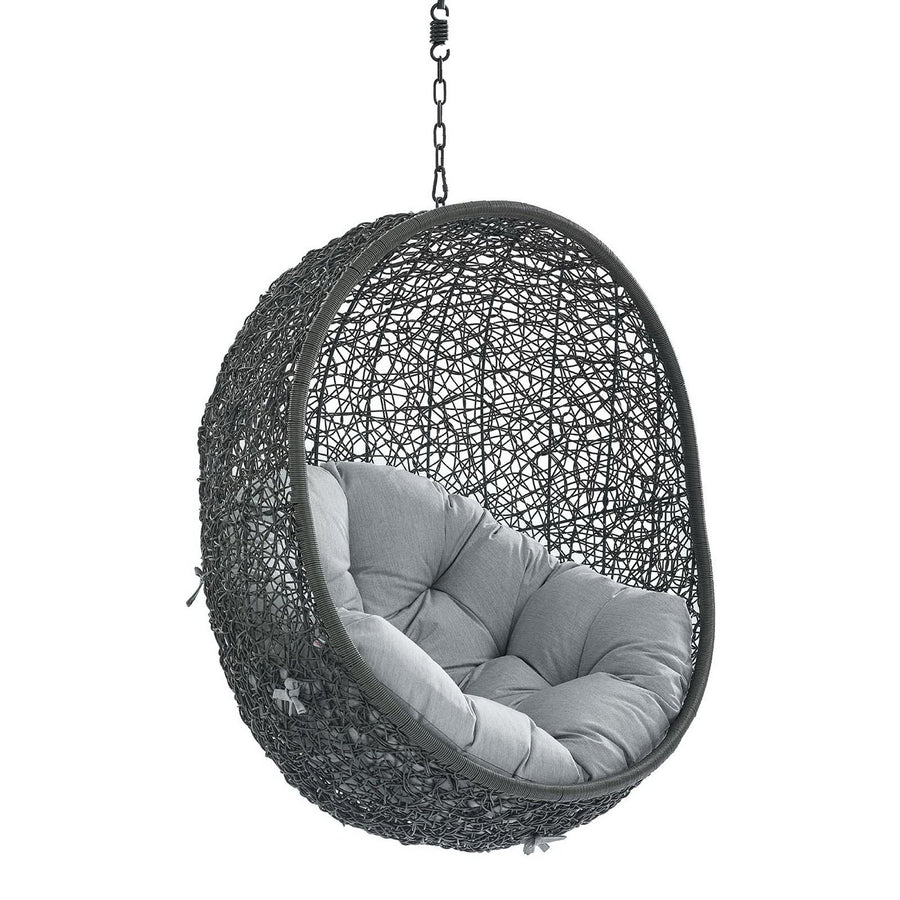 Cornice Sunbrella® Fabric Swing Outdoor Patio Lounge Chair Without Stand in Gray Gray