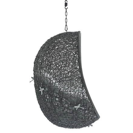 Hide Sunbrella® Fabric Swing Outdoor Patio Lounge Chair Without Stand in Gray Gray