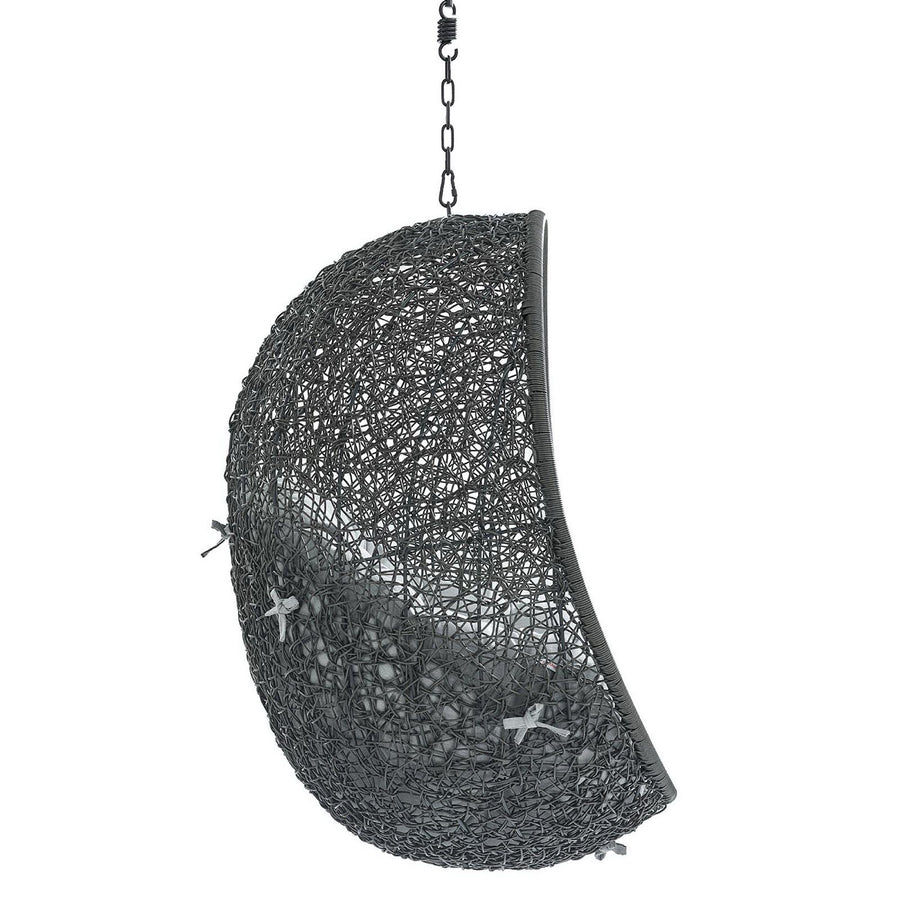Cornice Sunbrella® Fabric Swing Outdoor Patio Lounge Chair Without Stand in Gray Gray