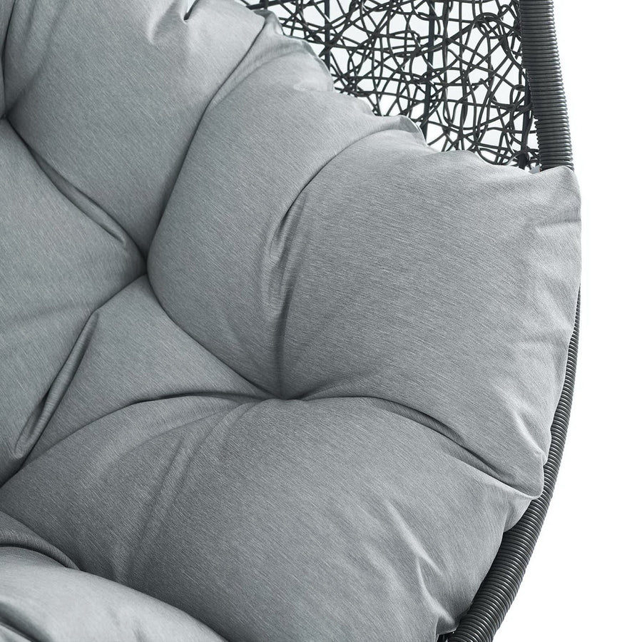 Cornice Sunbrella® Fabric Swing Outdoor Patio Lounge Chair Without Stand in Gray Gray
