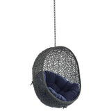 Cornice Sunbrella® Fabric Swing Outdoor Patio Lounge Chair Without Stand in Gray Navy