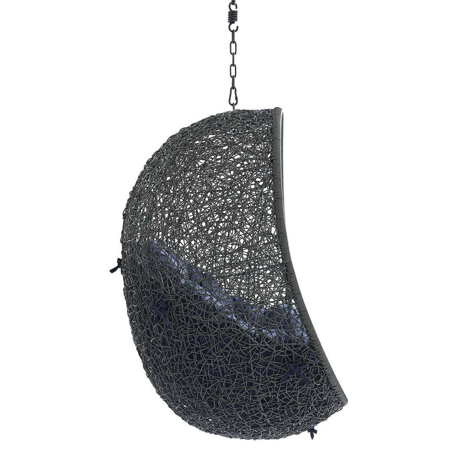 Cornice Sunbrella® Fabric Swing Outdoor Patio Lounge Chair Without Stand in Gray Navy