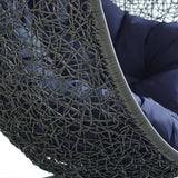 Cornice Sunbrella® Fabric Swing Outdoor Patio Lounge Chair Without Stand in Gray Navy