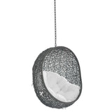 Cornice Sunbrella® Fabric Swing Outdoor Patio Lounge Chair Without Stand in Gray White