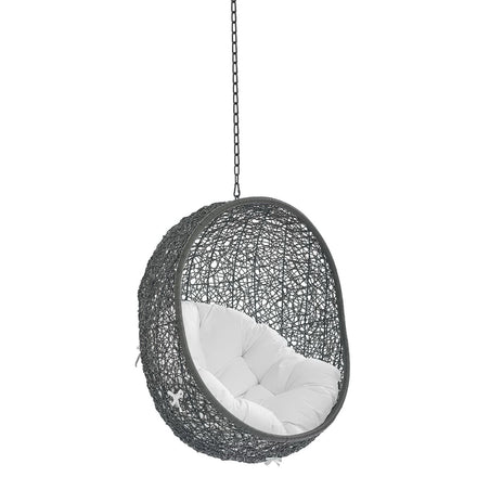 Hide Sunbrella® Fabric Swing Outdoor Patio Lounge Chair Without Stand in Gray White