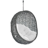 Cornice Sunbrella® Fabric Swing Outdoor Patio Lounge Chair Without Stand in Gray White