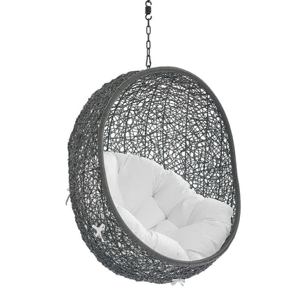 Hide Sunbrella® Fabric Swing Outdoor Patio Lounge Chair Without Stand in Gray White