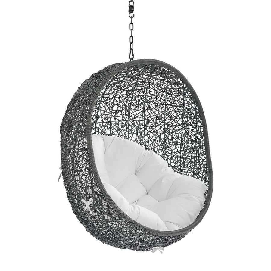 Cornice Sunbrella® Fabric Swing Outdoor Patio Lounge Chair Without Stand in Gray White