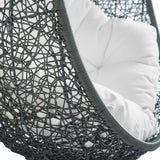Cornice Sunbrella® Fabric Swing Outdoor Patio Lounge Chair Without Stand in Gray White