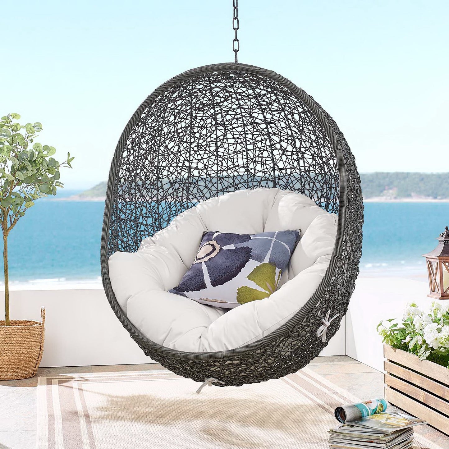 Hide SunbrellaÂ® Fabric Swing Outdoor Patio Lounge Chair Without Stand by Furniture for America