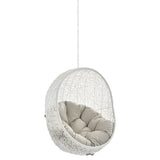Cornice Sunbrella® Fabric Swing Outdoor Patio Lounge Chair Without Stand in White Beige