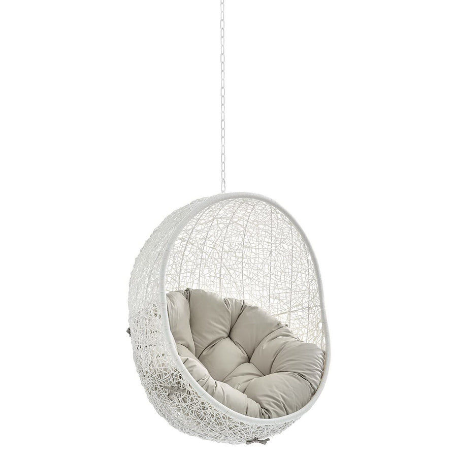 Cornice Sunbrella® Fabric Swing Outdoor Patio Lounge Chair Without Stand in White Beige