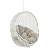 Cornice Sunbrella® Fabric Swing Outdoor Patio Lounge Chair Without Stand in White Beige