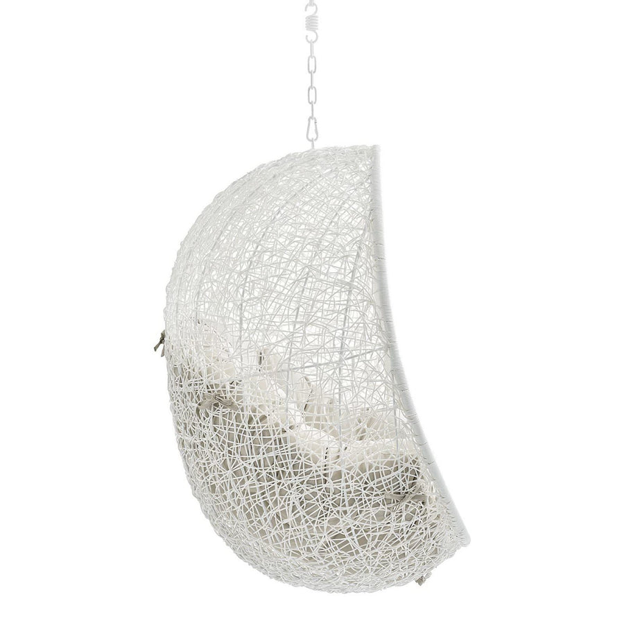 Cornice Sunbrella® Fabric Swing Outdoor Patio Lounge Chair Without Stand in White Beige