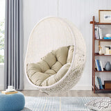 Cornice Sunbrella® Fabric Swing Outdoor Patio Lounge Chair Without Stand in White Beige