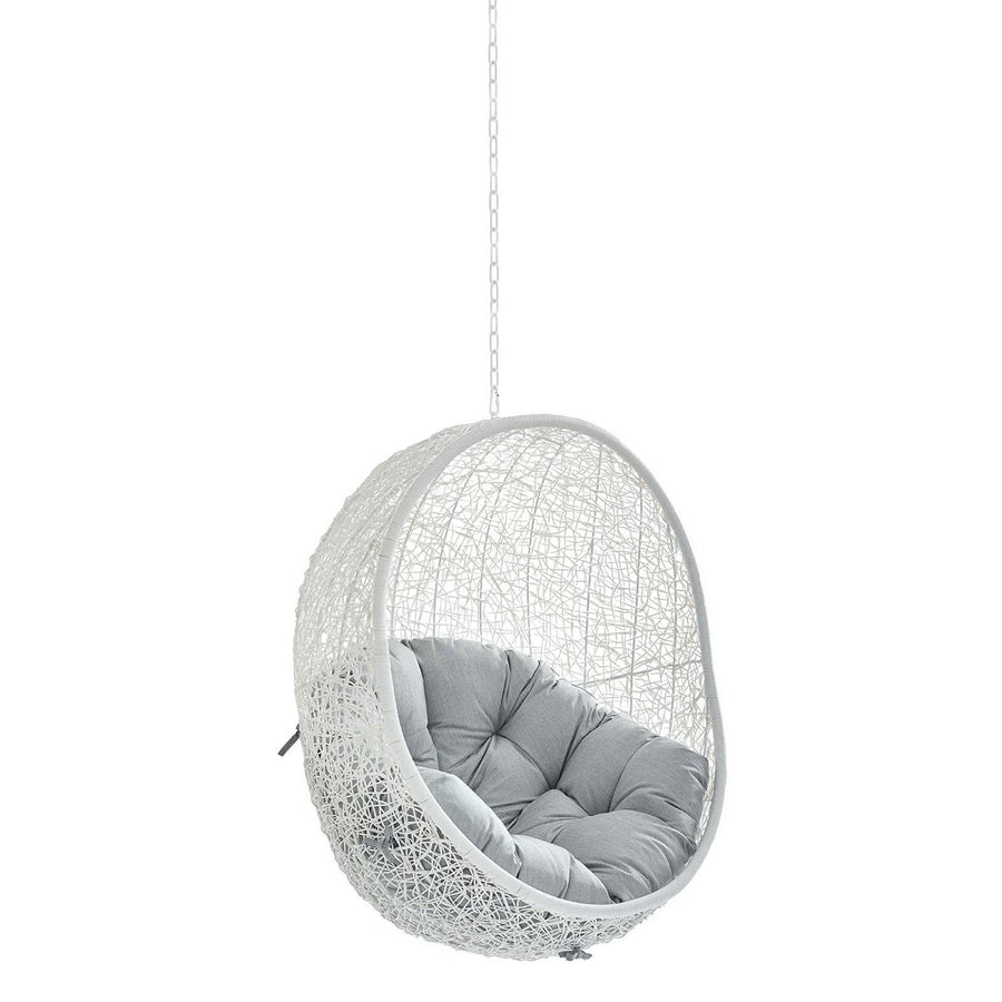 Cornice Sunbrella® Fabric Swing Outdoor Patio Lounge Chair Without Stand in White Gray