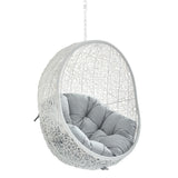 Cornice Sunbrella® Fabric Swing Outdoor Patio Lounge Chair Without Stand in White Gray